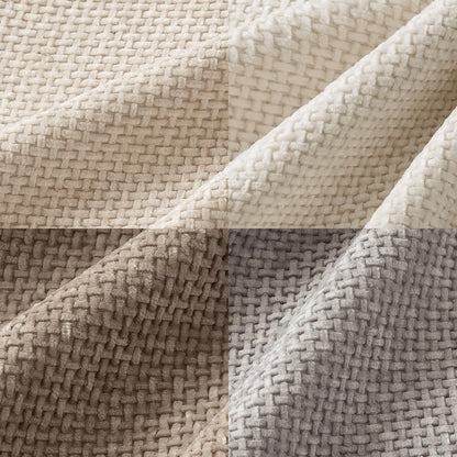 Soft Decorative Chenille Pillow Covers Neutral 18X18 Pack of 4 | Mid Century Modern Decor, Cream to Charcoal Set, Couch Throw Pillows, Farmhouse Boho Cushion Covers for Sofa Bed Living Room
